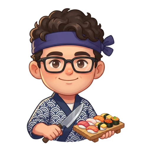 Chef in Sushi chef uniform